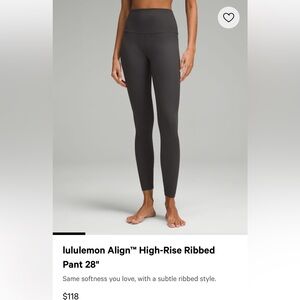 Lululemon Align High Rise Ribbed, grey 4